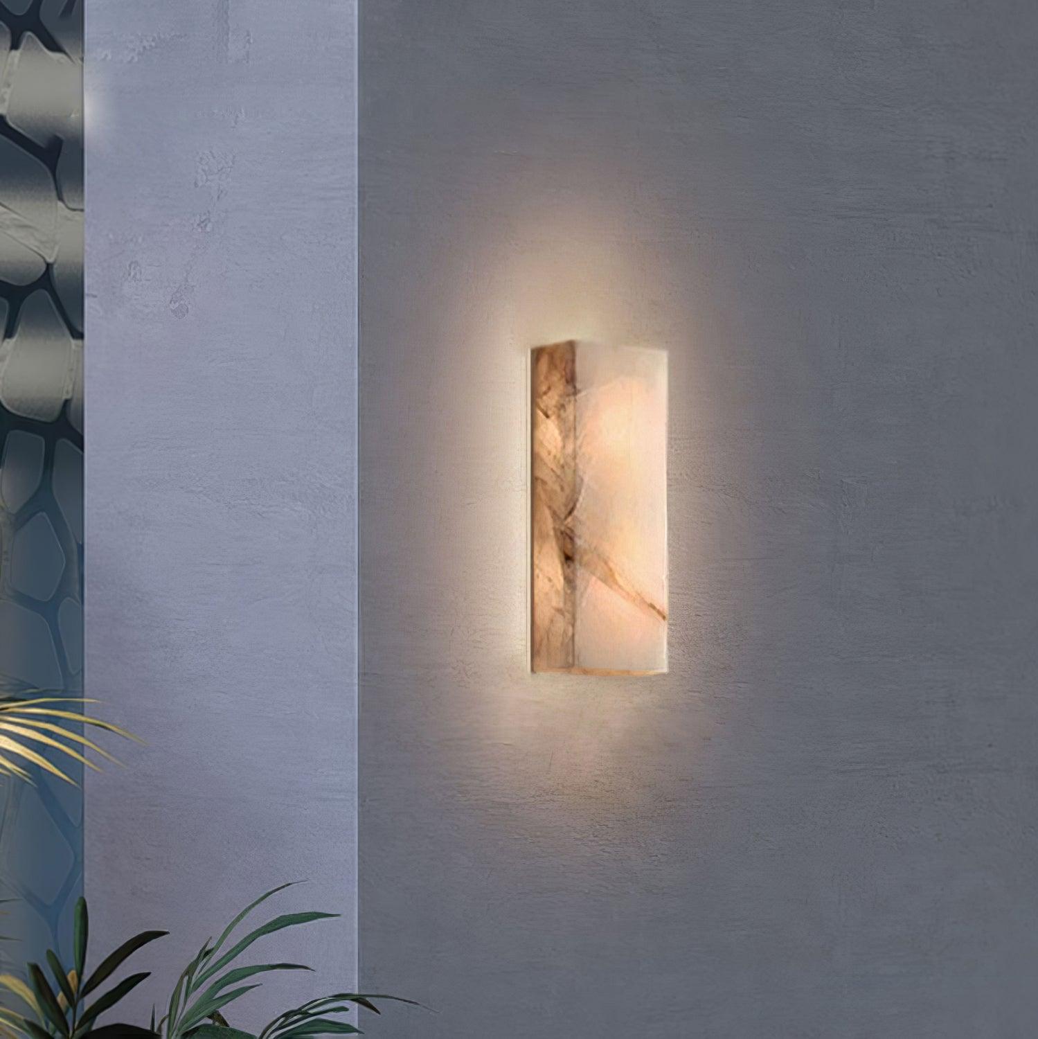 Alabaster Wall Sconce | Natural Semi-Translucent Stone | Set of 2