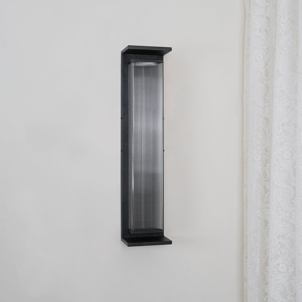 Rectangular Outdoor Wall Lamp | Stainless Steel & Acrylic | Set of 2