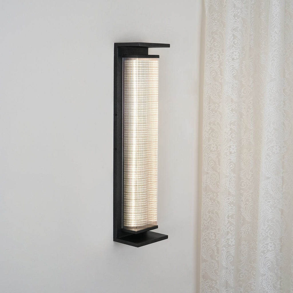 Rectangular Outdoor Wall Lamp | Stainless Steel & Acrylic | Set of 2