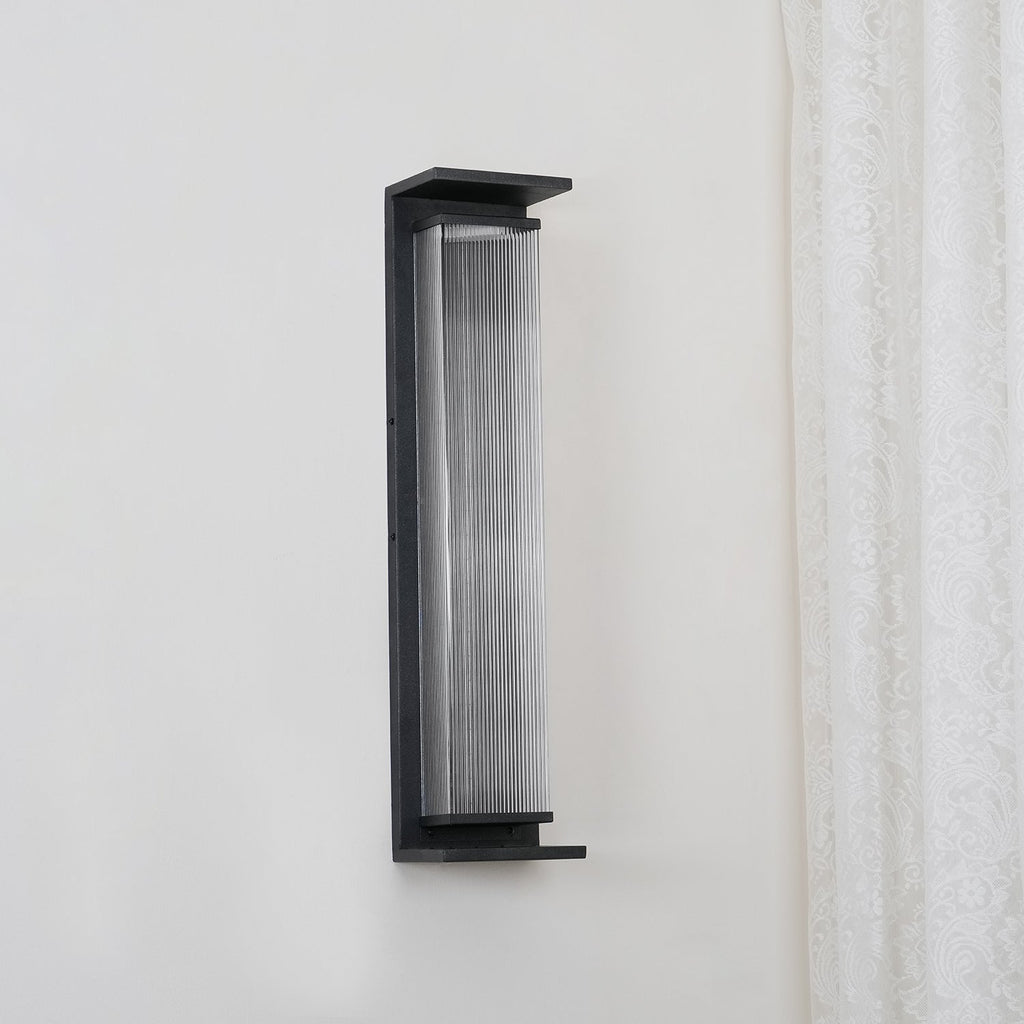 Rectangular Outdoor Wall Lamp | Stainless Steel & Acrylic | Set of 2