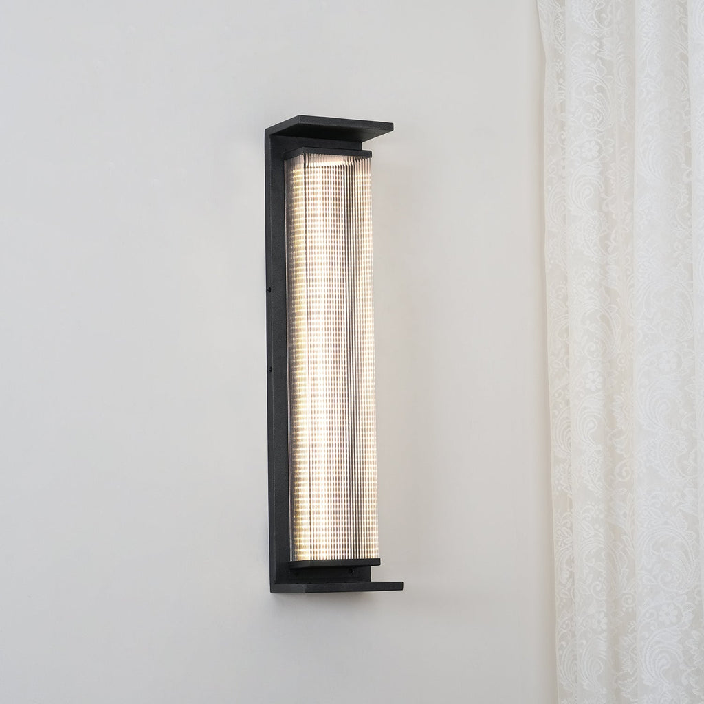 Rectangular Outdoor Wall Lamp | Stainless Steel & Acrylic | Set of 2