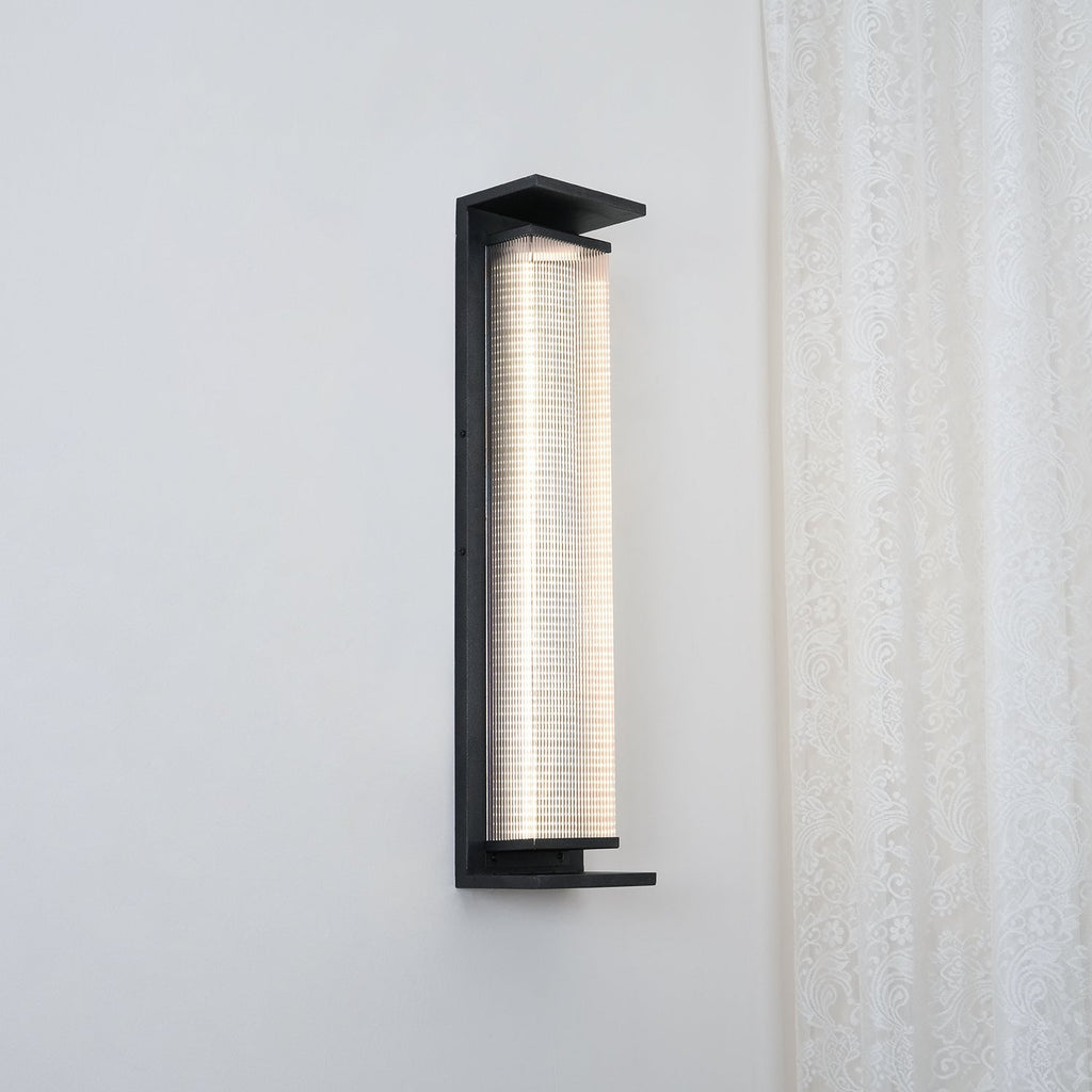 Rectangular Outdoor Wall Lamp | Stainless Steel & Acrylic | Set of 2