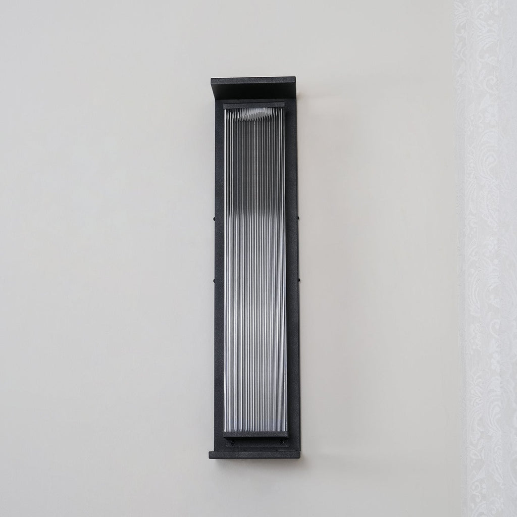 Rectangular Outdoor Wall Lamp | Stainless Steel & Acrylic | Set of 2