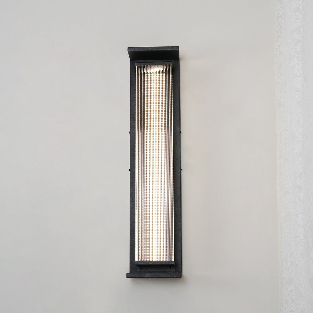 Rectangular Outdoor Wall Lamp | Stainless Steel & Acrylic | Set of 2
