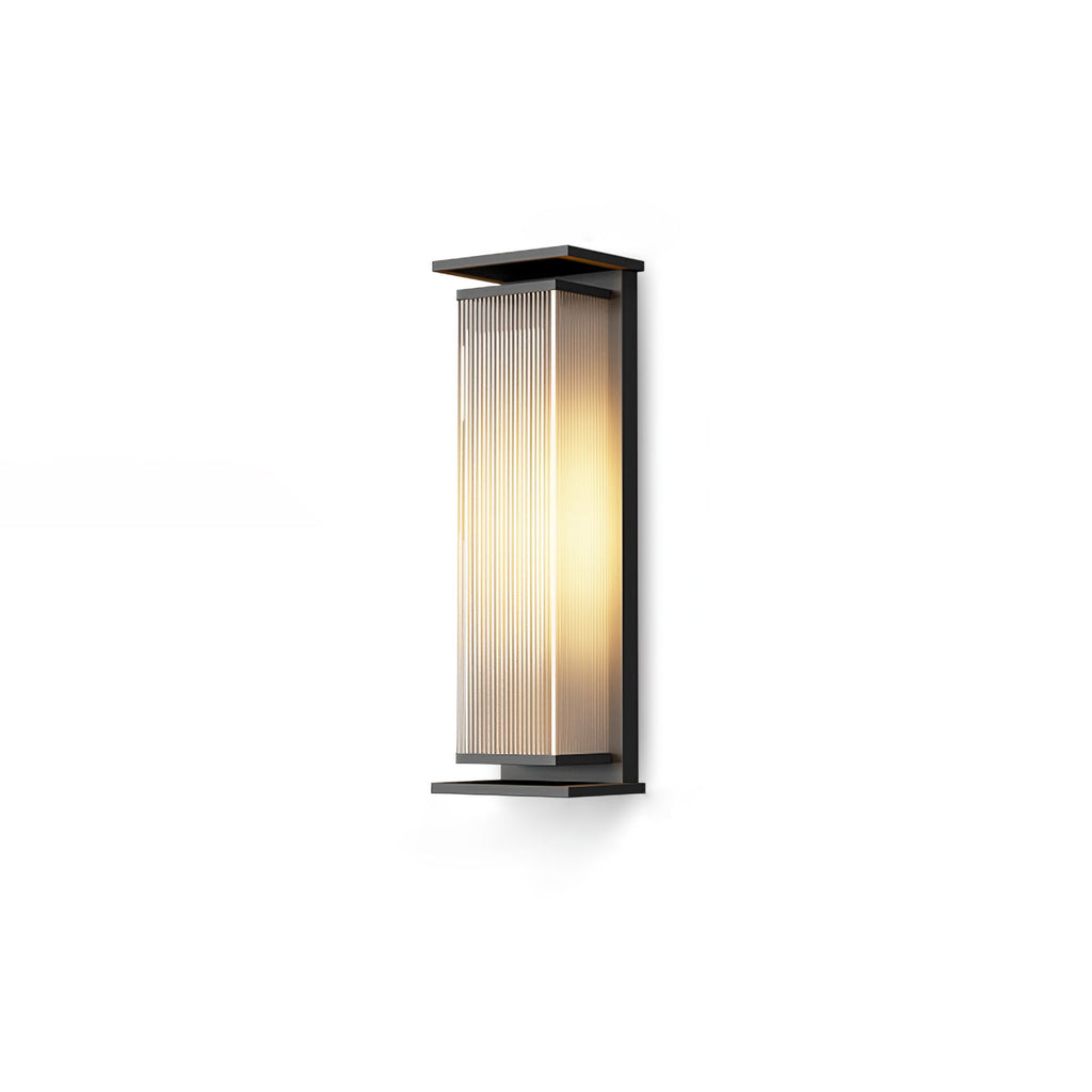 Rectangular Outdoor Wall Lamp | Stainless Steel & Acrylic | Set of 2