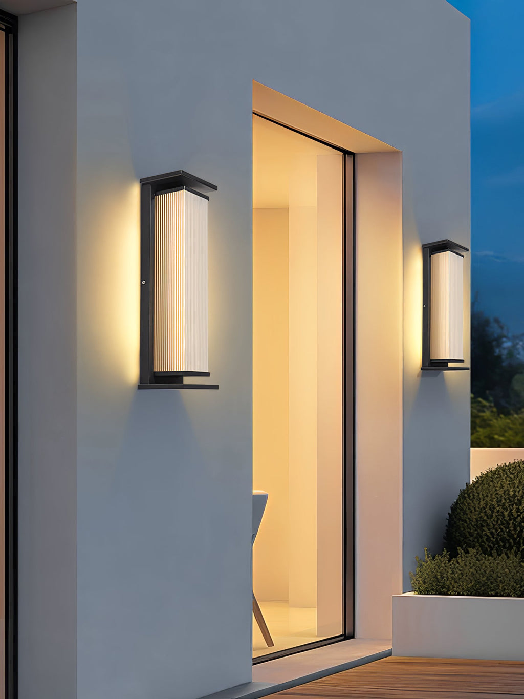Rectangular Outdoor Wall Lamp | Stainless Steel & Acrylic | Set of 2