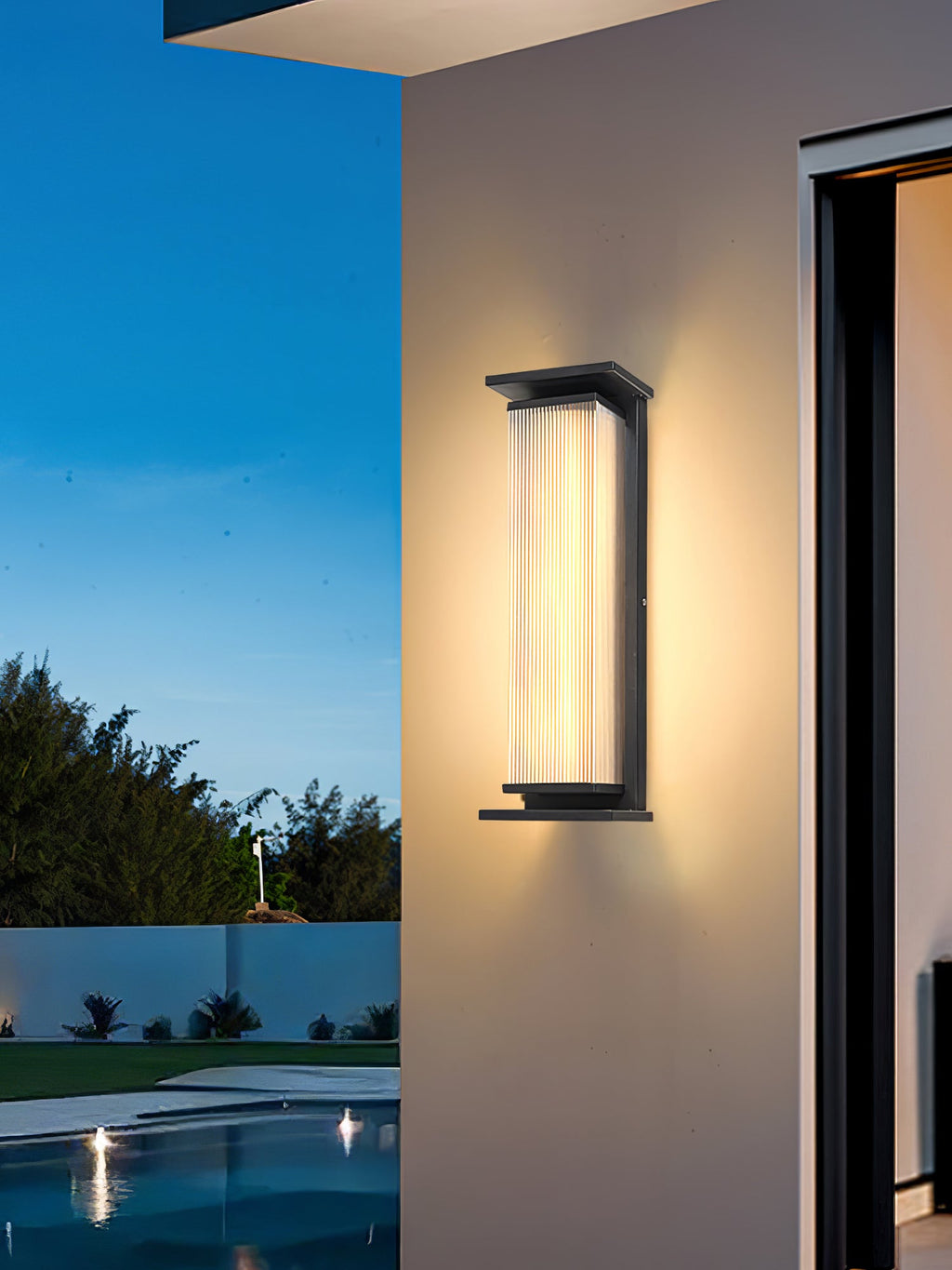 Rectangular Outdoor Wall Lamp | Stainless Steel & Acrylic | Set of 2