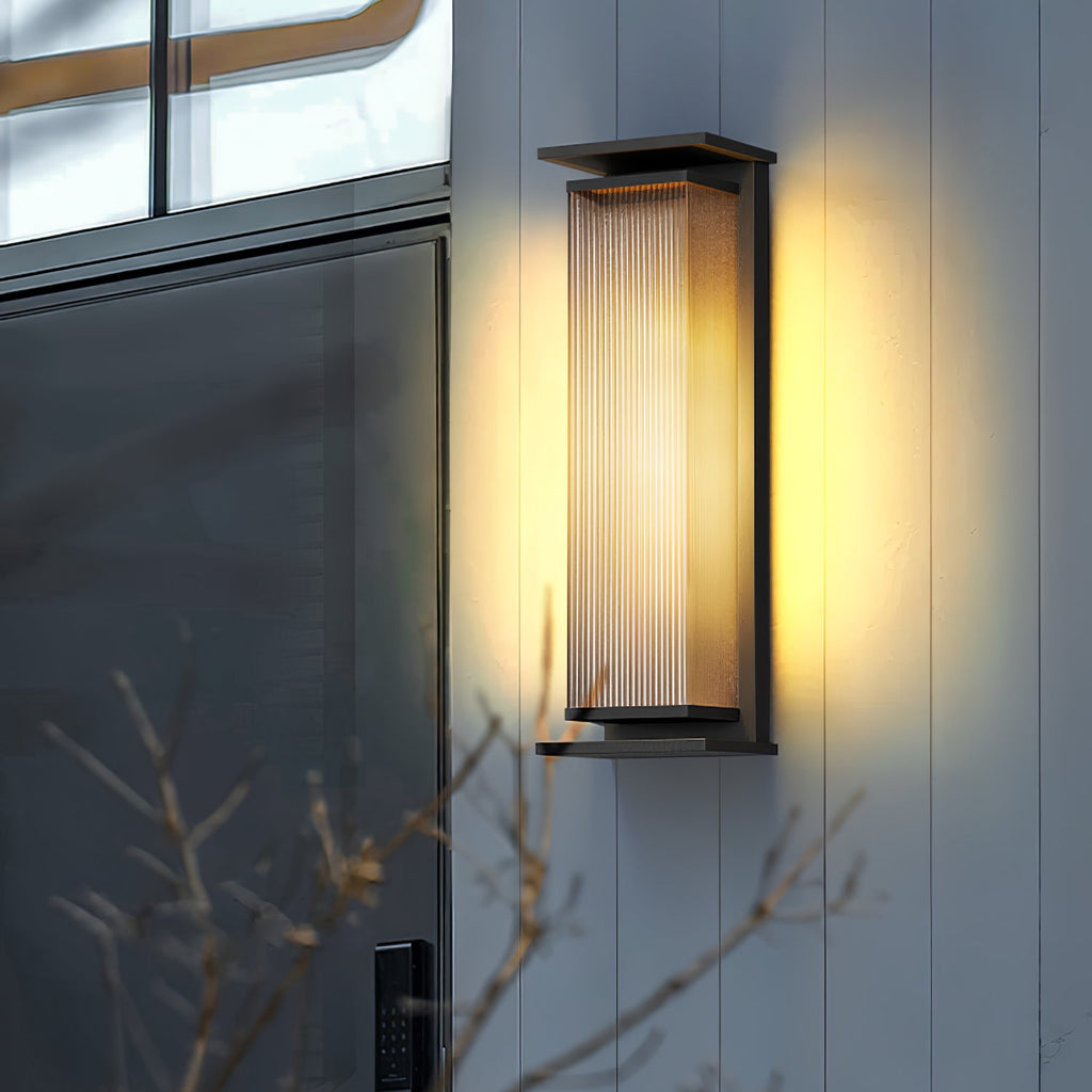 Rectangular Outdoor Wall Lamp | Stainless Steel & Acrylic | Set of 2