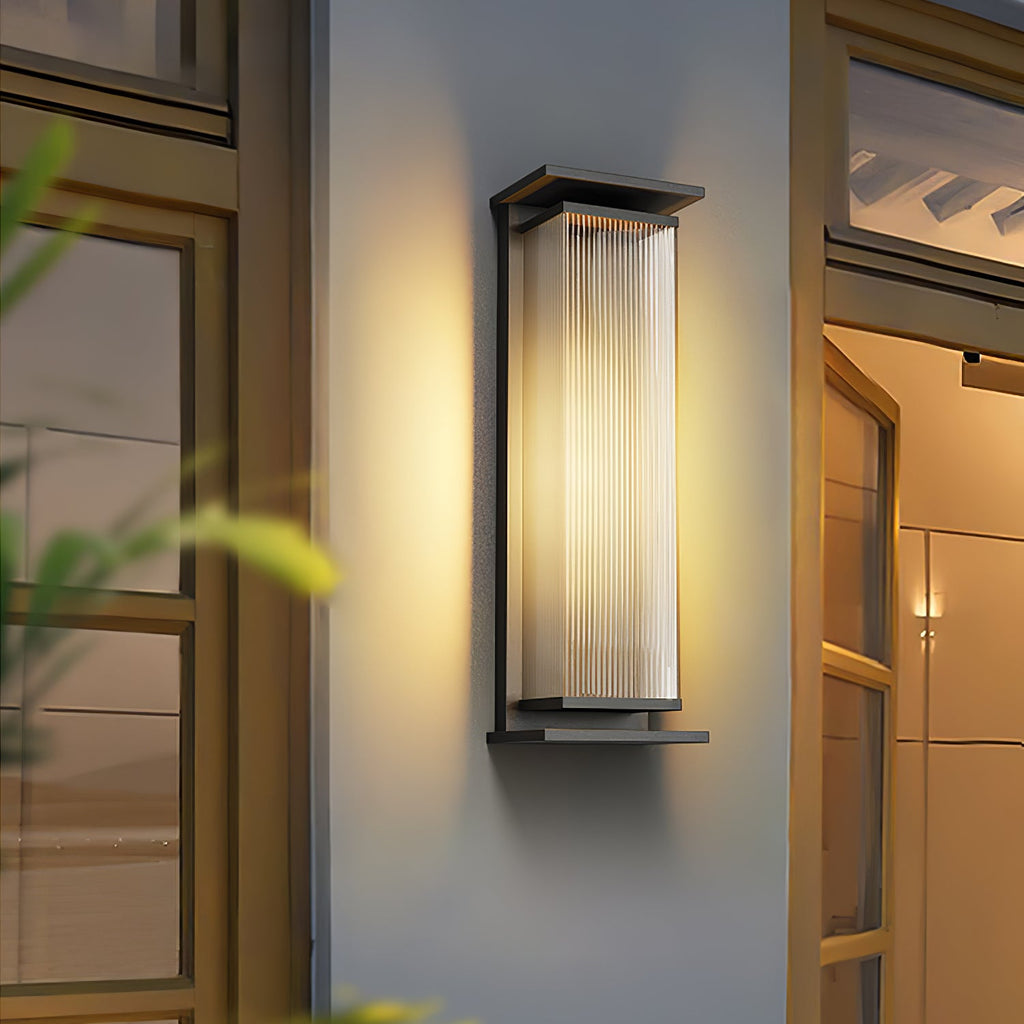 Rectangular Outdoor Wall Lamp | Stainless Steel & Acrylic | Set of 2