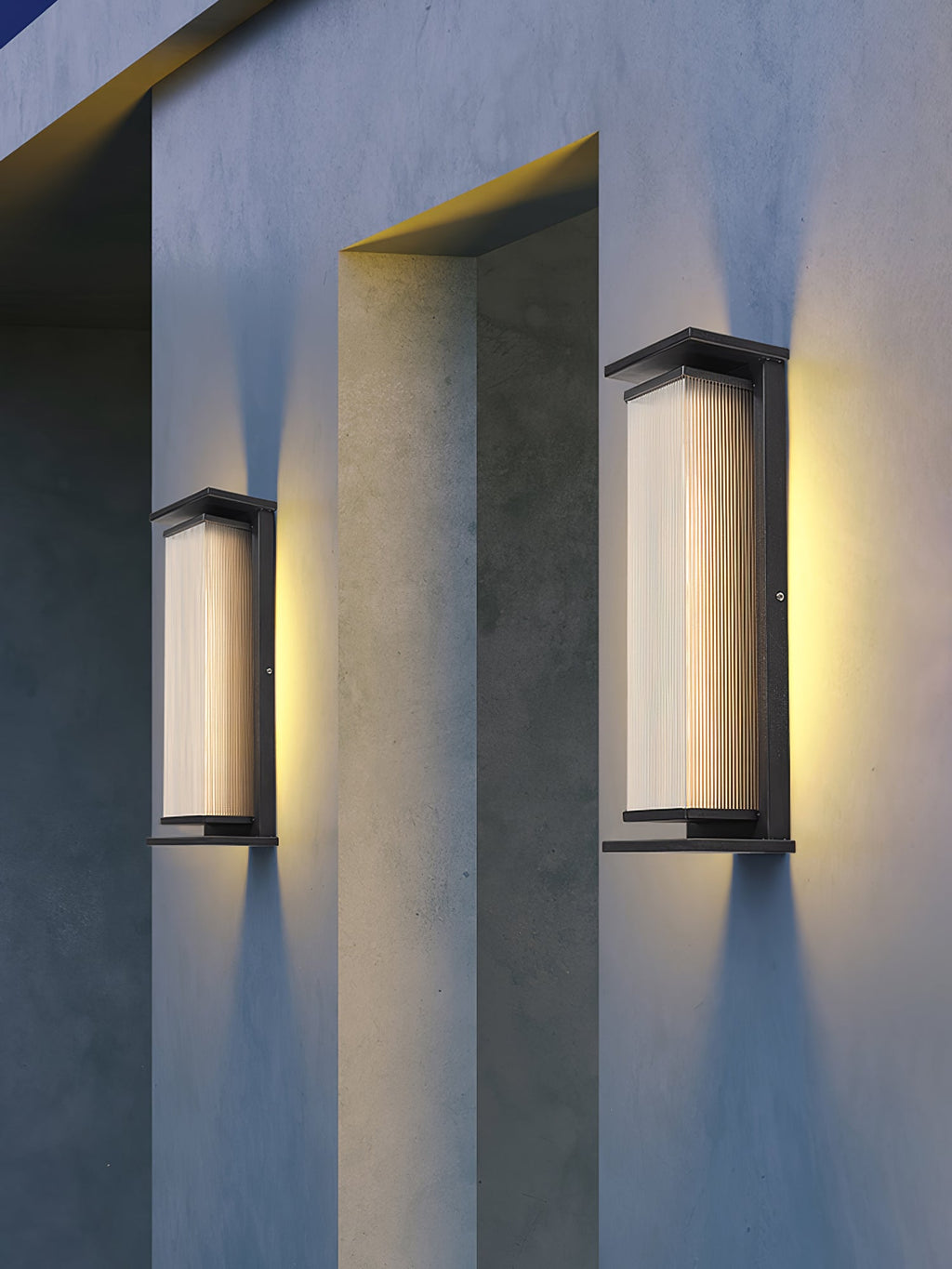 Rectangular Outdoor Wall Lamp | Stainless Steel & Acrylic | Set of 2