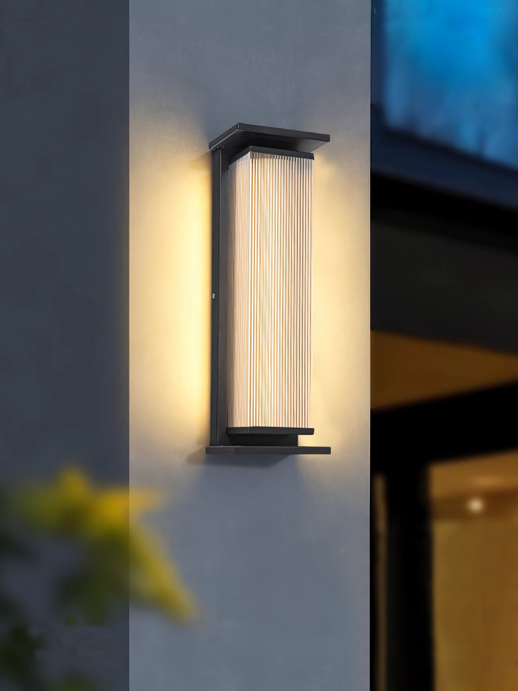 Rectangular Solar Outdoor Wall Lamp | Stainless Steel & Acrylic | Set of 2