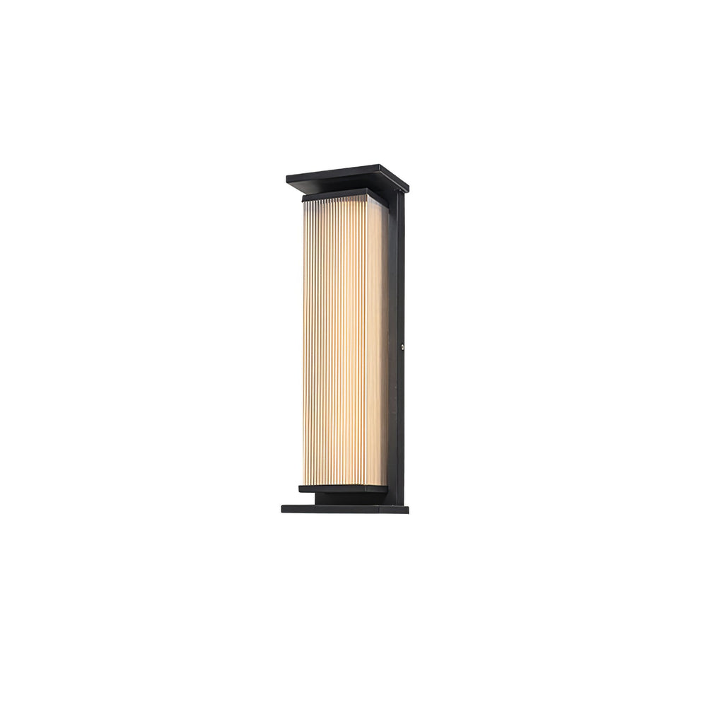 Rectangular Solar Outdoor Wall Lamp | Stainless Steel & Acrylic | Set of 2