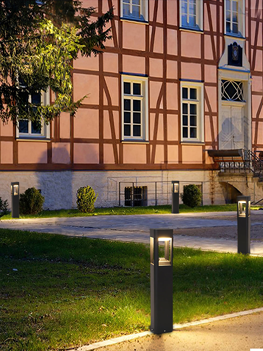 LED Outdoor Bollard Light | Die-Cast Aluminum | Black | 30cm, 60cm, 80cm Options