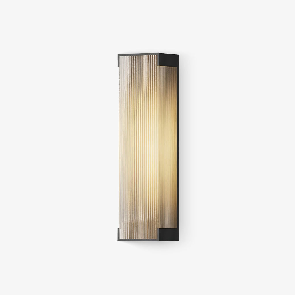 Rectangular Outdoor Wall Light | Black Stainless Steel | Set of 2