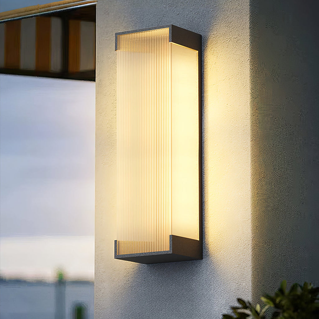 Solar Outdoor Wall Light | Black Stainless Steel | Remote Control, 8-10 Hours Illumination