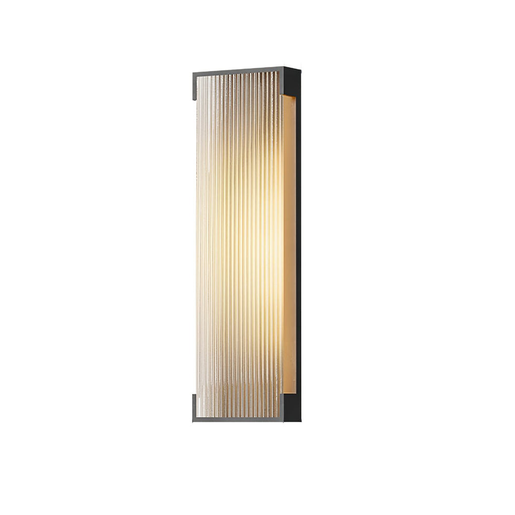 Rectangular Outdoor Wall Light | Black Stainless Steel | Set of 2