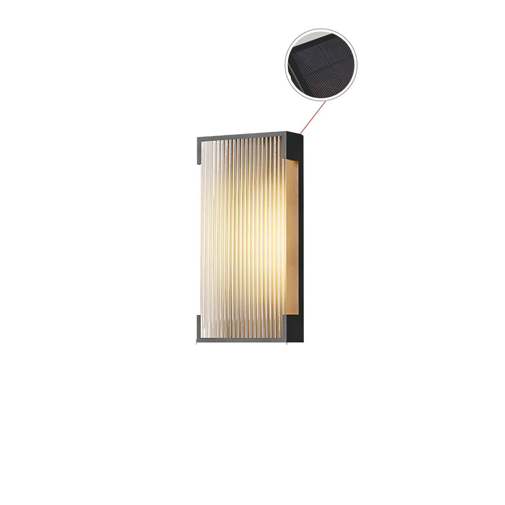 Solar Outdoor Wall Light | Black Stainless Steel | Remote Control, 8-10 Hours Illumination