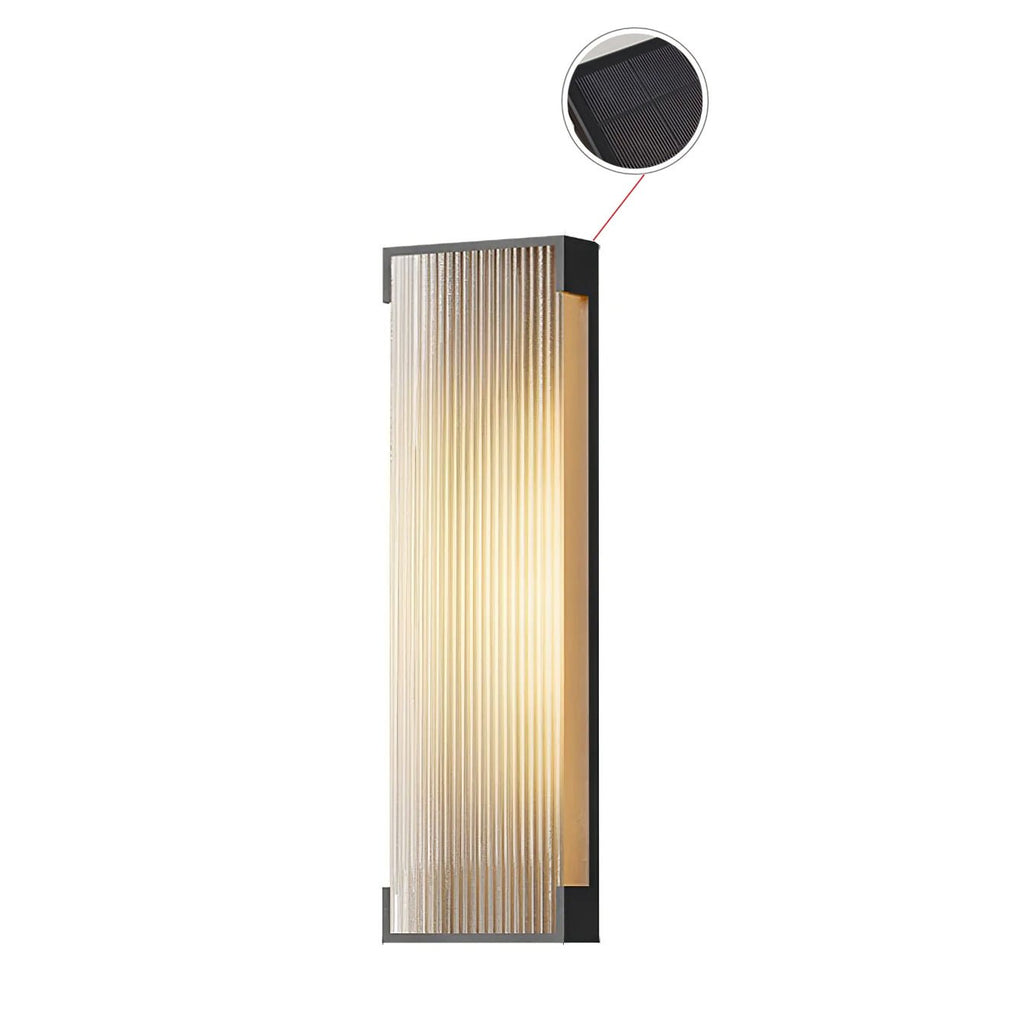 Solar Outdoor Wall Light | Black Stainless Steel | Remote Control, 8-10 Hours Illumination