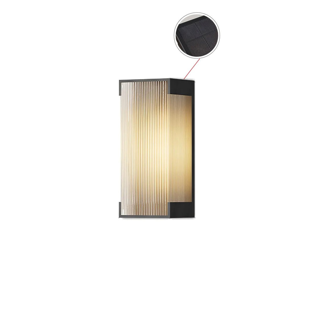 Solar Outdoor Wall Light | Black Stainless Steel | Remote Control, 8-10 Hours Illumination