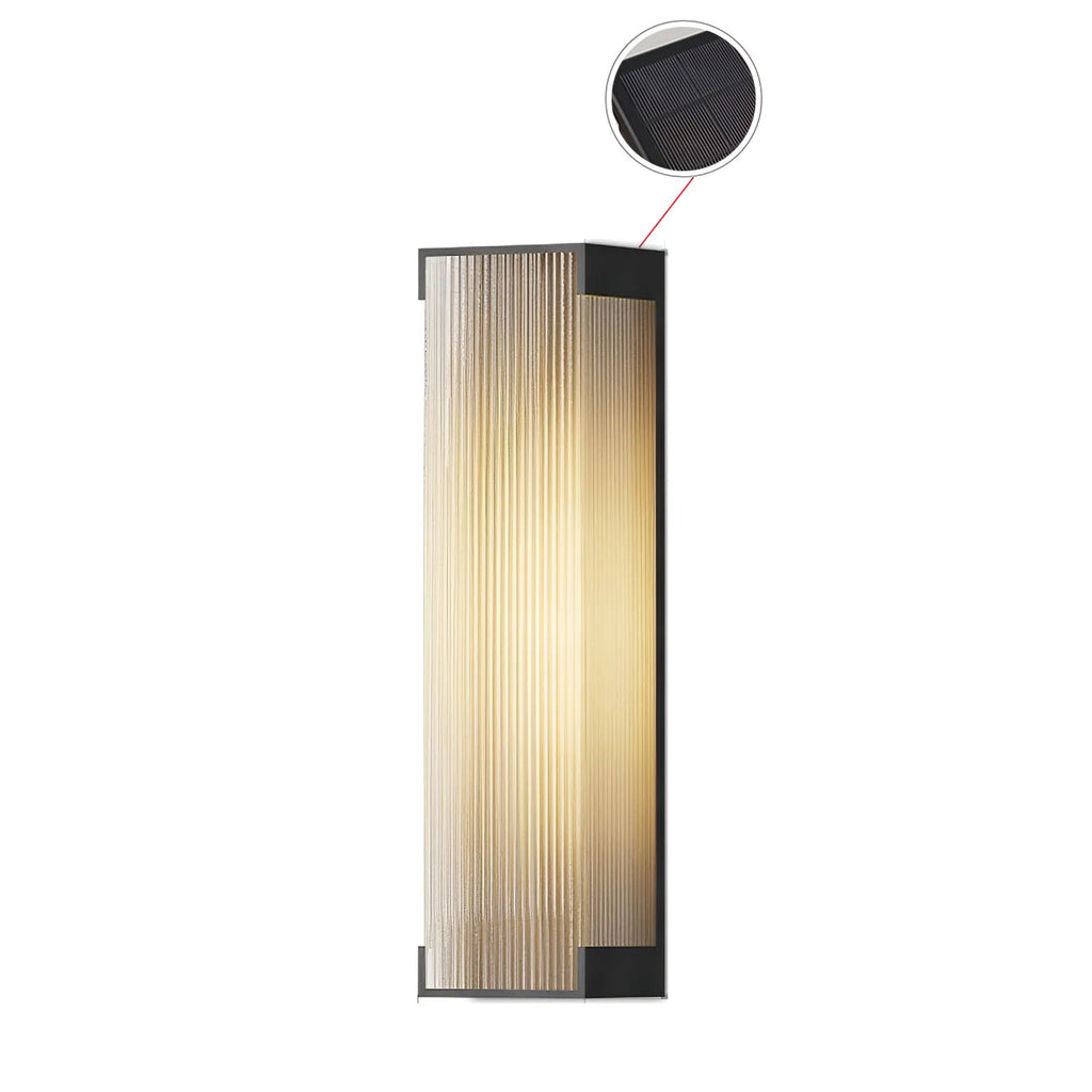 Solar Outdoor Wall Light | Black Stainless Steel | Remote Control, 8-10 Hours Illumination