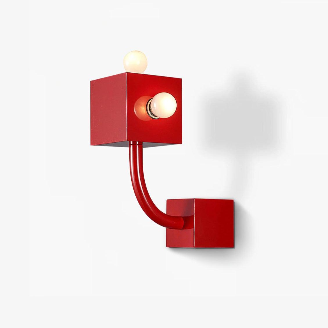 Red Cube Wall Lamp | High-Quality Iron | 24.5cm Diameter