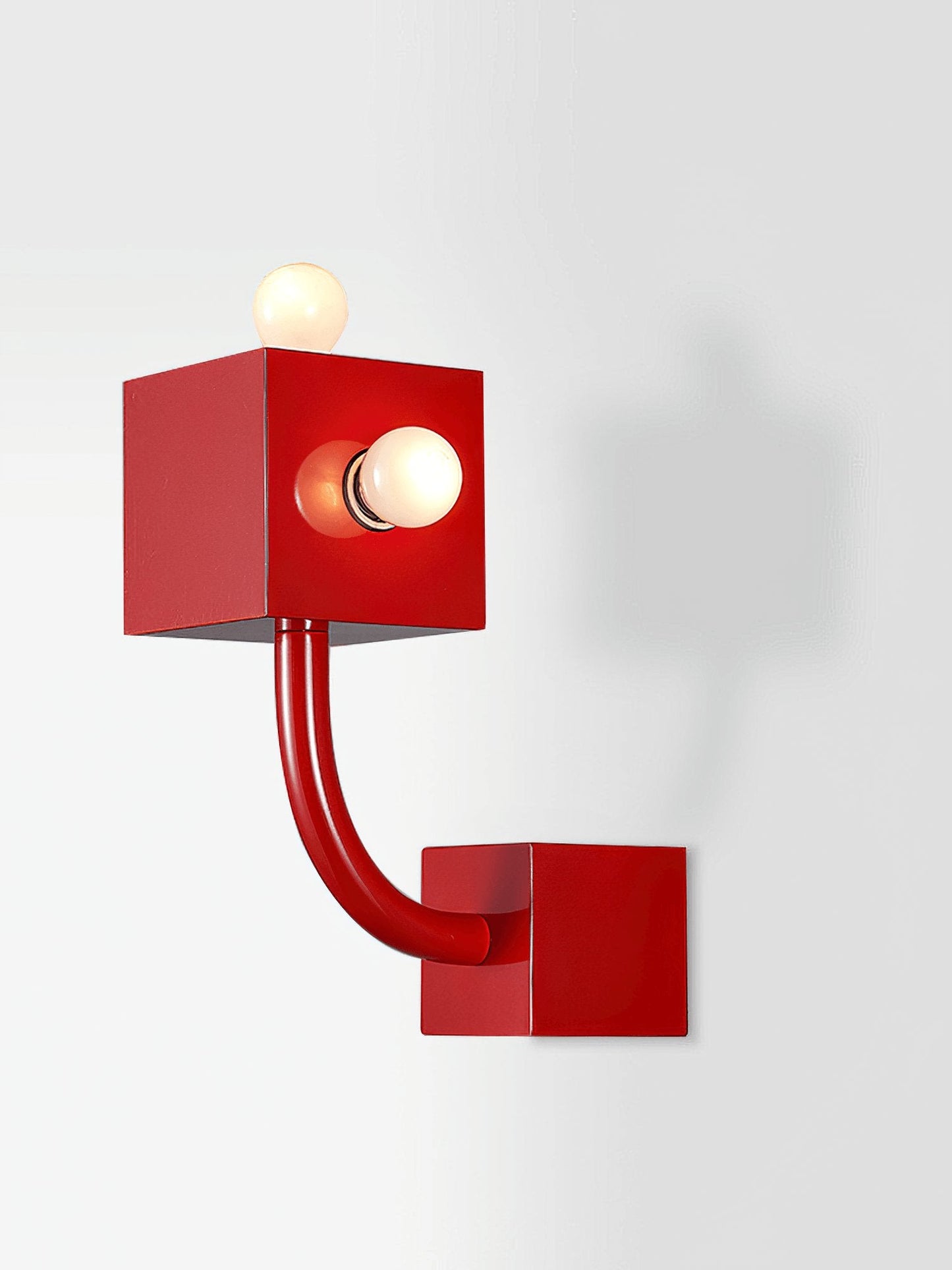 Red Cube Wall Lamp | High-Quality Iron | 24.5cm Diameter