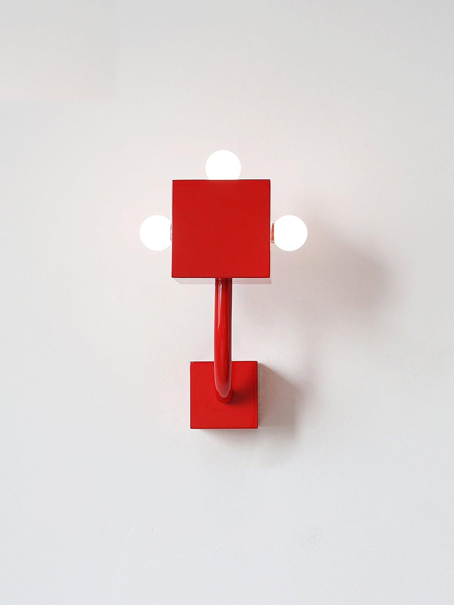Red Cube Wall Lamp | High-Quality Iron | 24.5cm Diameter