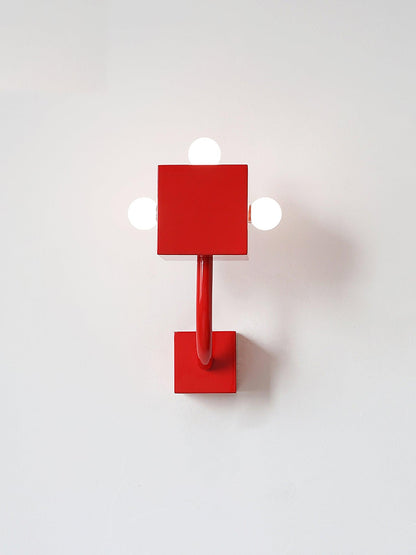 Red Cube Wall Lamp | High-Quality Iron | 24.5cm Diameter