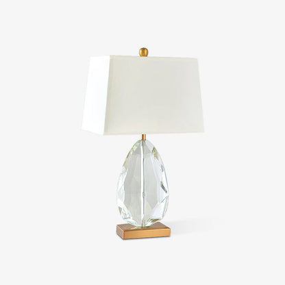 Regal Table Lamp | Metal & Crystal | Gold with White Shade