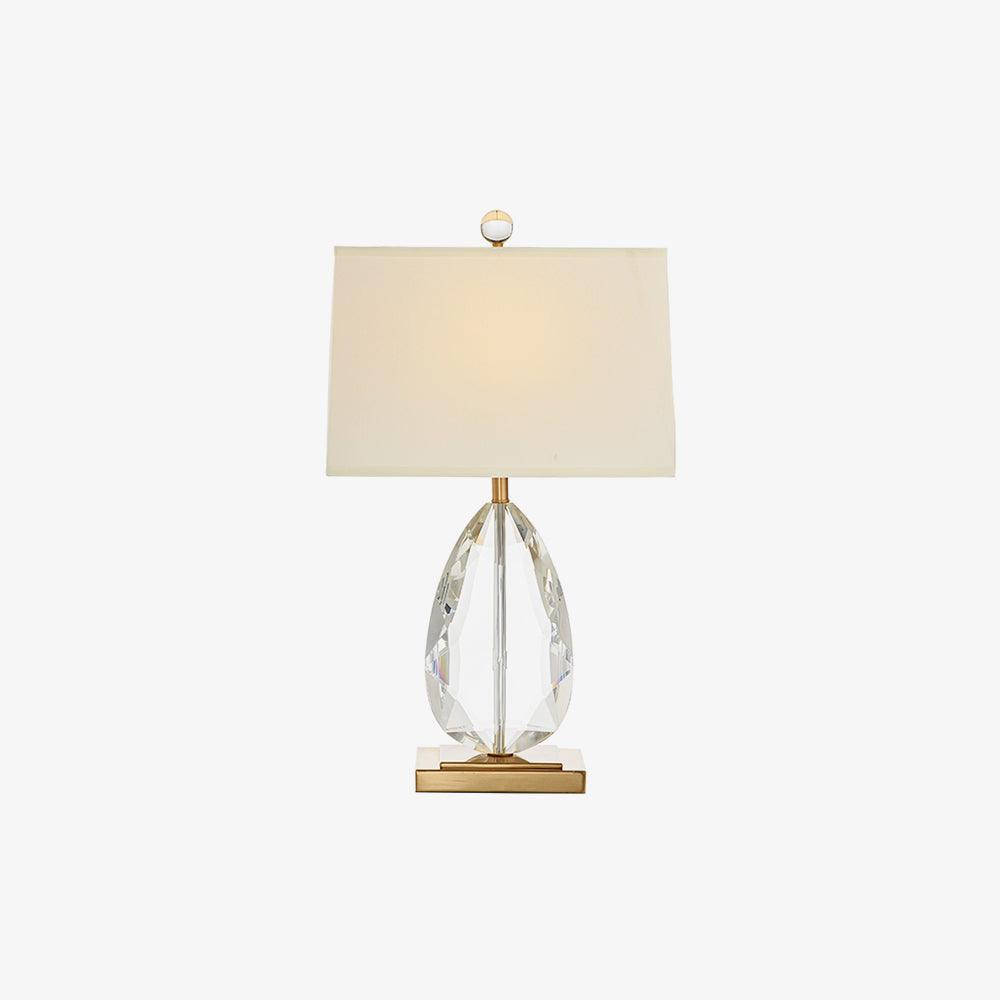 Regal Table Lamp | Metal & Crystal | Gold with White Shade
