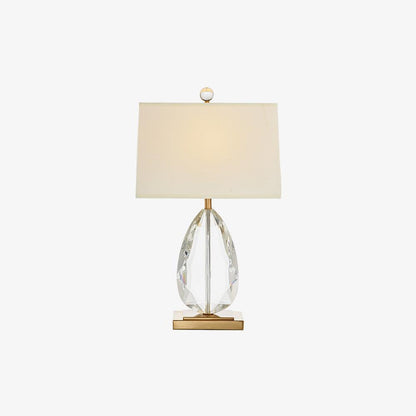 Regal Table Lamp | Metal & Crystal | Gold with White Shade