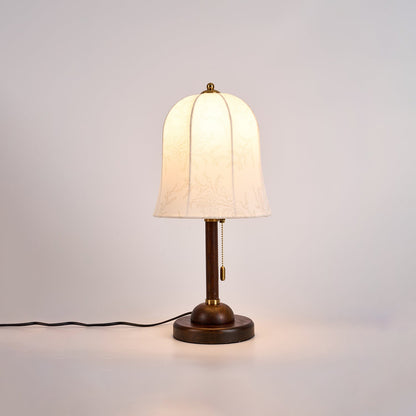 Regalwood Table Lamp | Wood & Fabric | Walnut & White