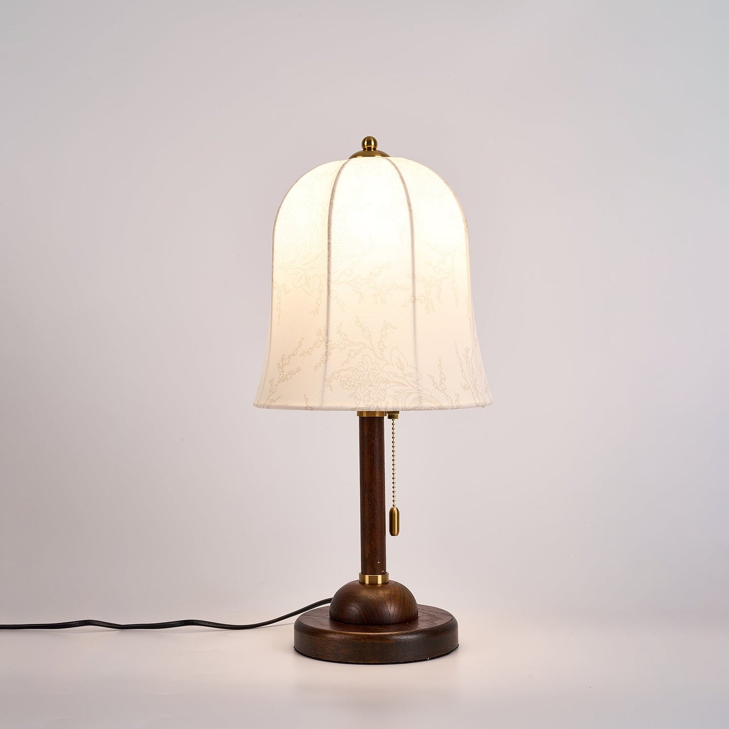 Regalwood Table Lamp | Wood & Fabric | Walnut & White