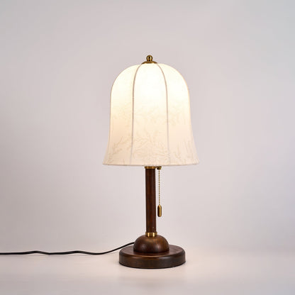 Regalwood Table Lamp | Wood & Fabric | Walnut & White