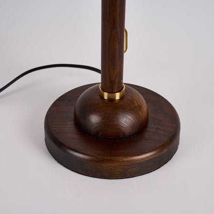 Regalwood Table Lamp | Wood & Fabric | Walnut & White