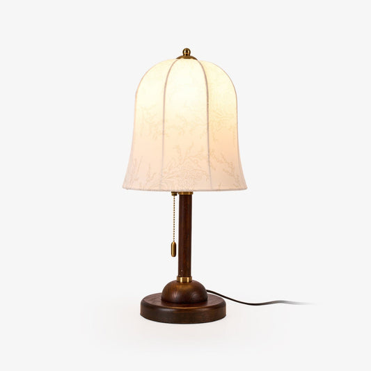 Regalwood Table Lamp | Wood & Fabric | Walnut & White