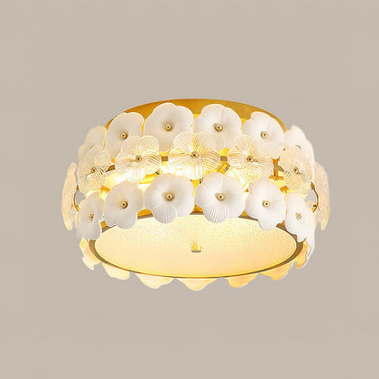Flower Cluster Ceiling Lamp | Frosted Glass & Gold Finish | 42cm/52cm