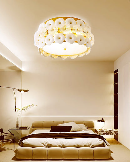 Flower Cluster Ceiling Lamp | Frosted Glass & Gold Finish | 42cm/52cm