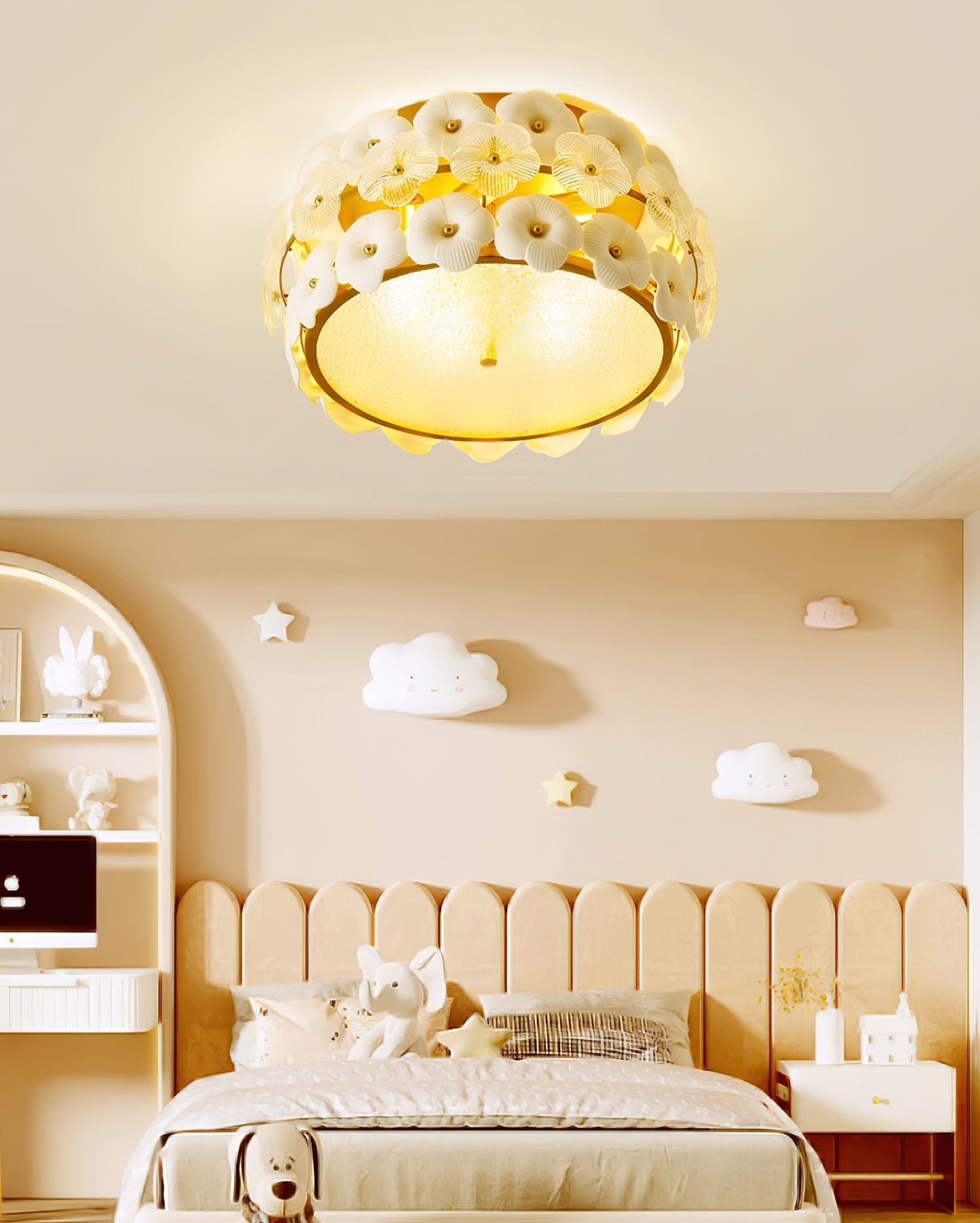 Flower Cluster Ceiling Lamp | Frosted Glass & Gold Finish | 42cm/52cm