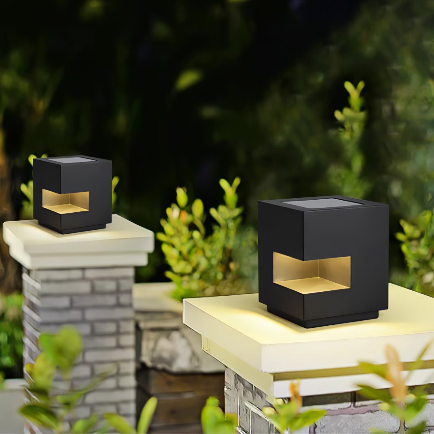 Outdoor Post Light | Waterproof Metal & Acrylic | Black