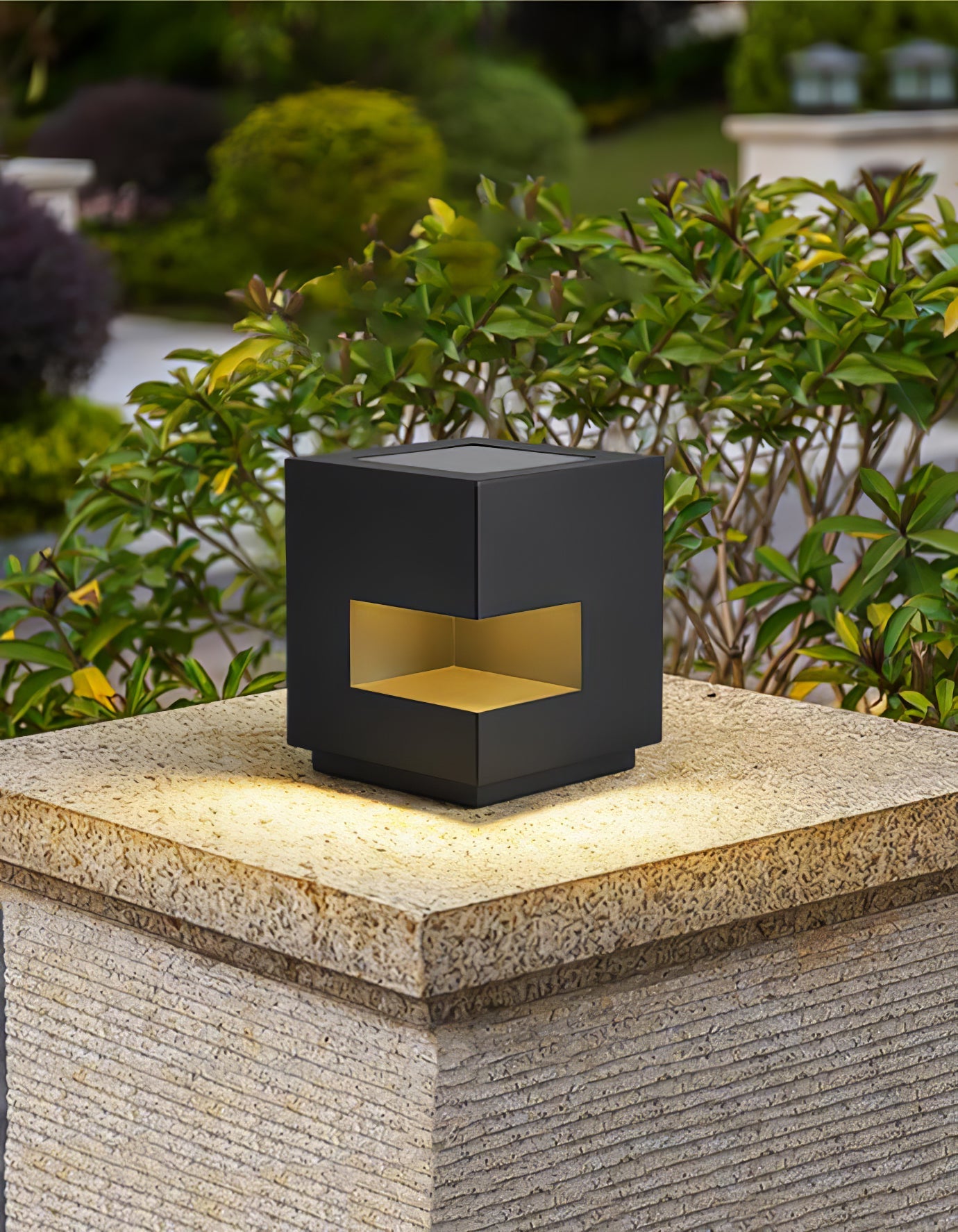 Outdoor Post Light | Waterproof Metal & Acrylic | Black