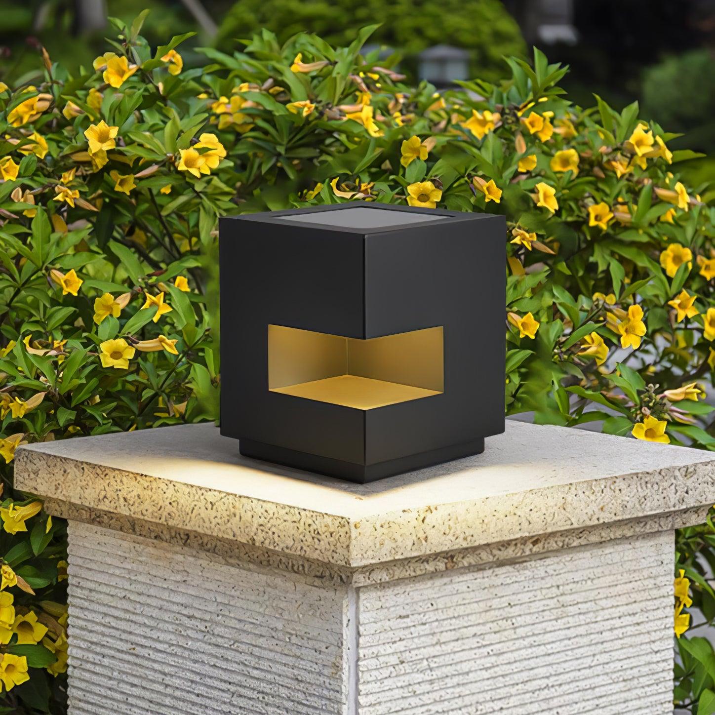 Outdoor Post Light | Waterproof Metal & Acrylic | Black