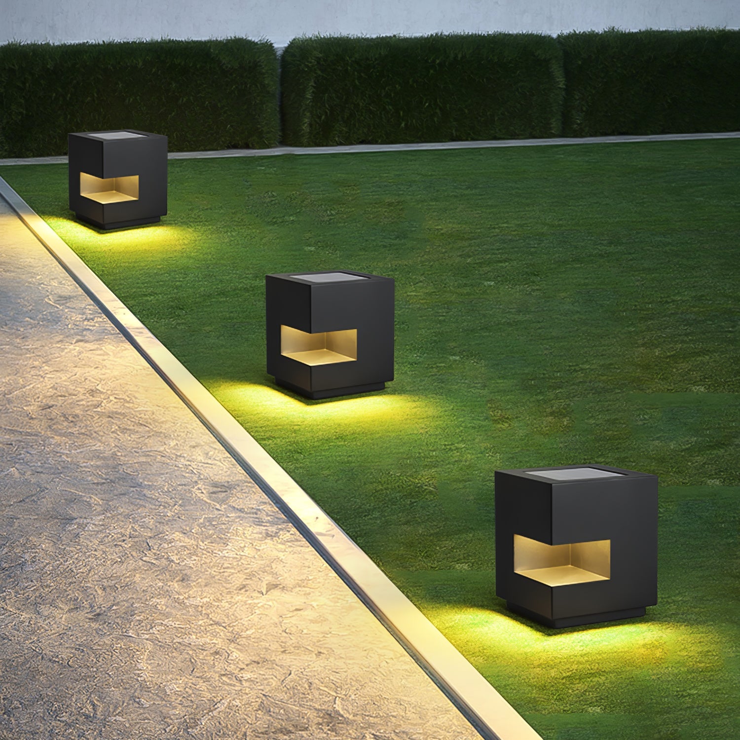 Outdoor Post Light | Waterproof Metal & Acrylic | Black