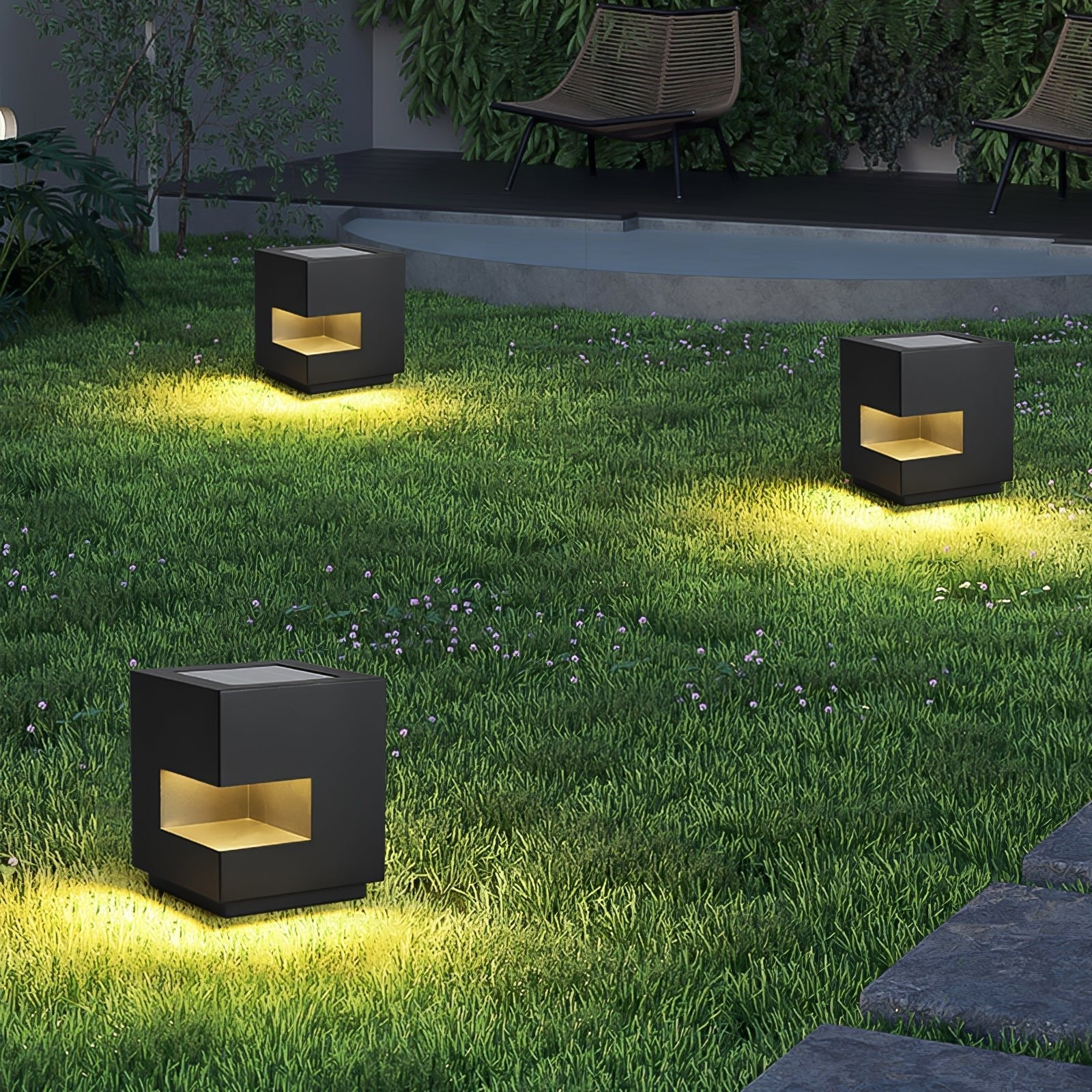 Outdoor Post Light | Waterproof Metal & Acrylic | Black
