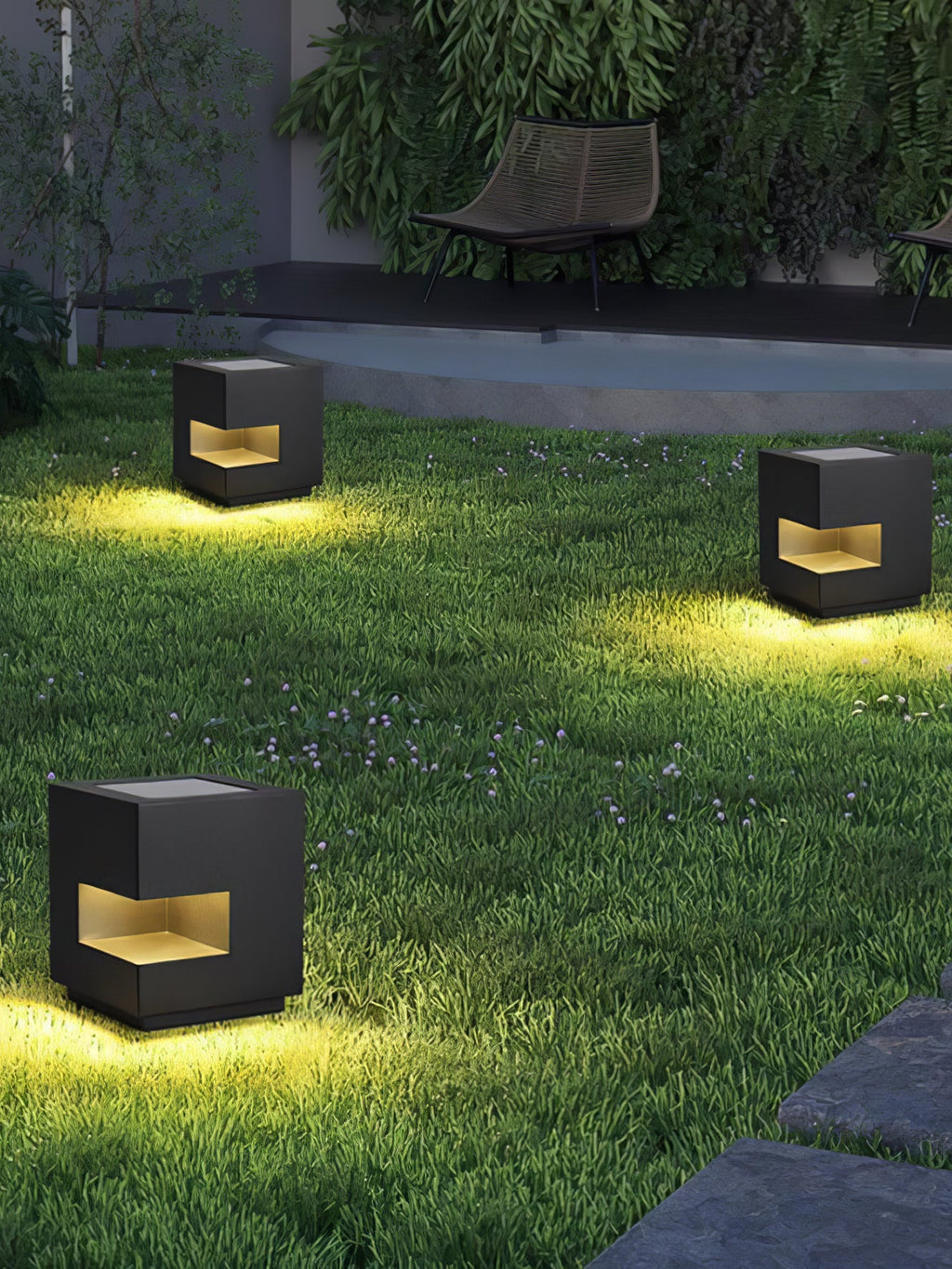 Outdoor Post Light | Waterproof Metal & Acrylic | Black