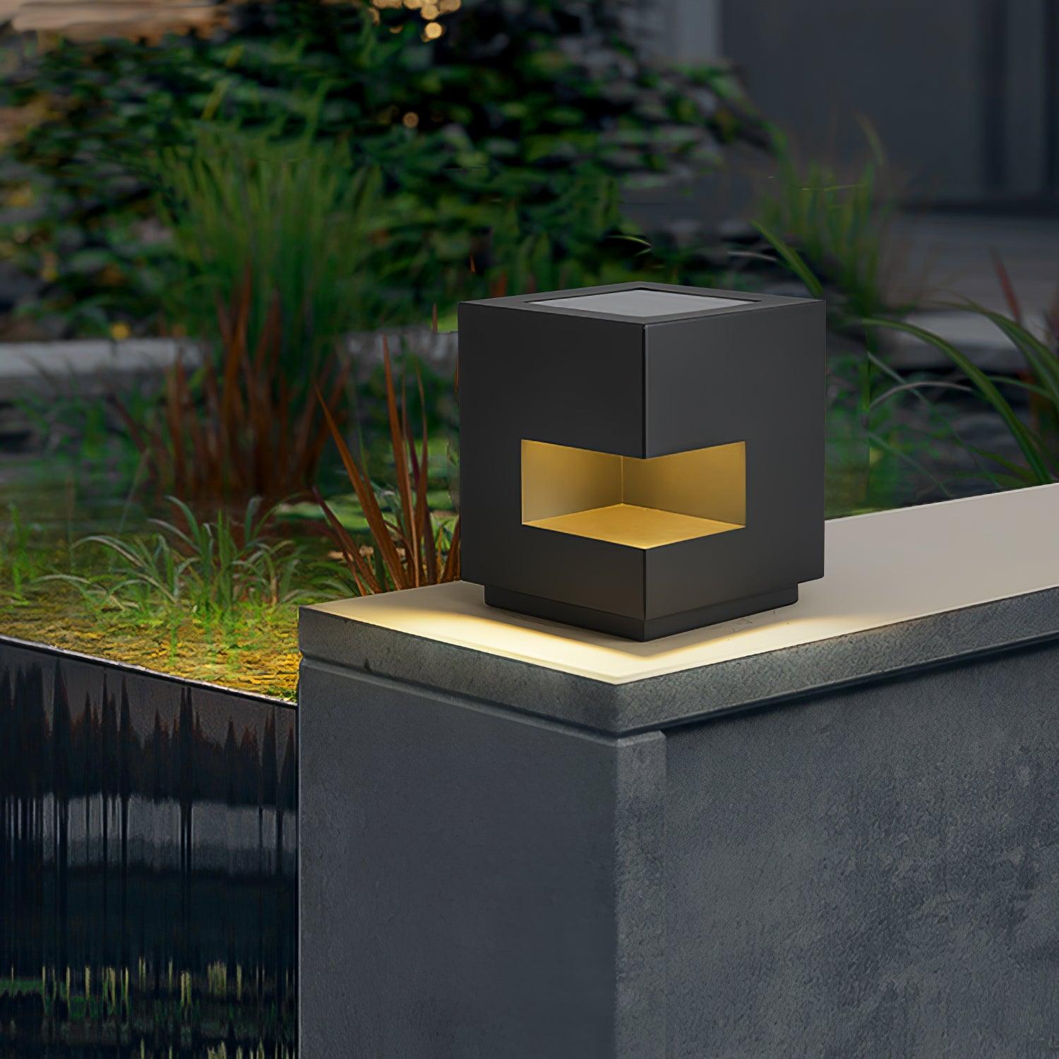 Outdoor Post Light | Waterproof Metal & Acrylic | Black