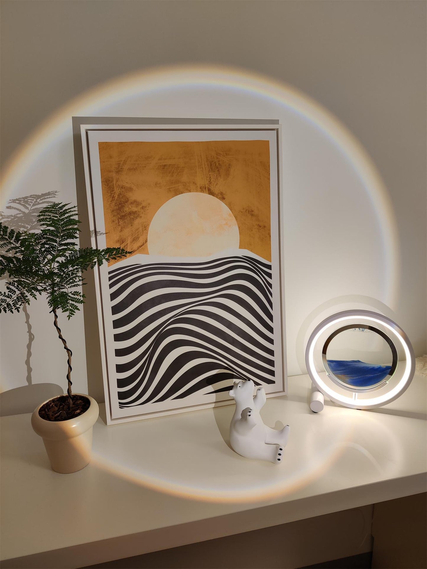 Sand Table Lamp | Metal & Glass | Black, White, Red, Blue