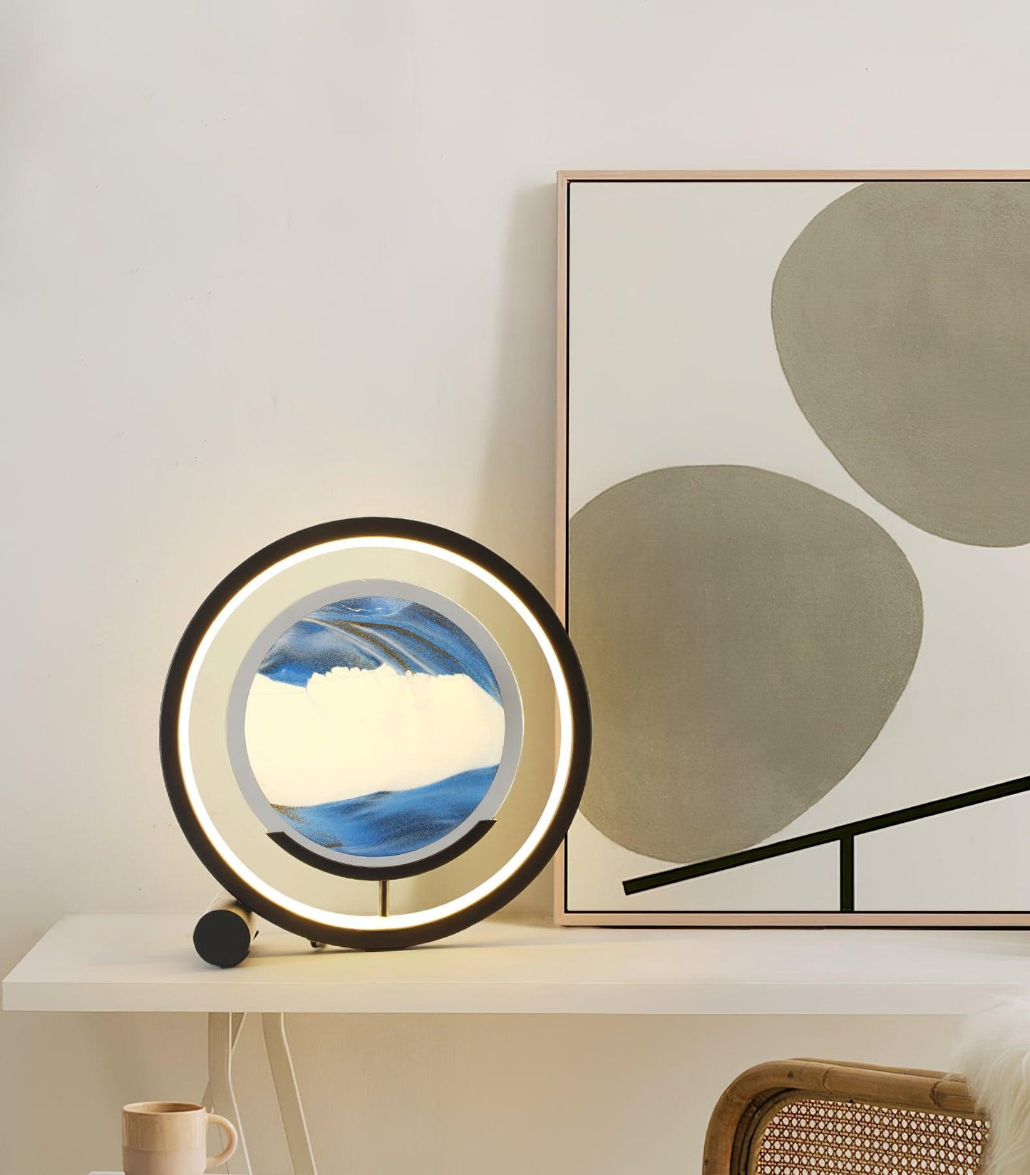 Sand Table Lamp | Metal & Glass | Black, White, Red, Blue