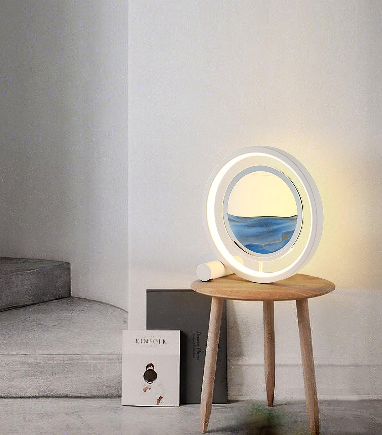 Sand Table Lamp | Metal & Glass | Black, White, Red, Blue