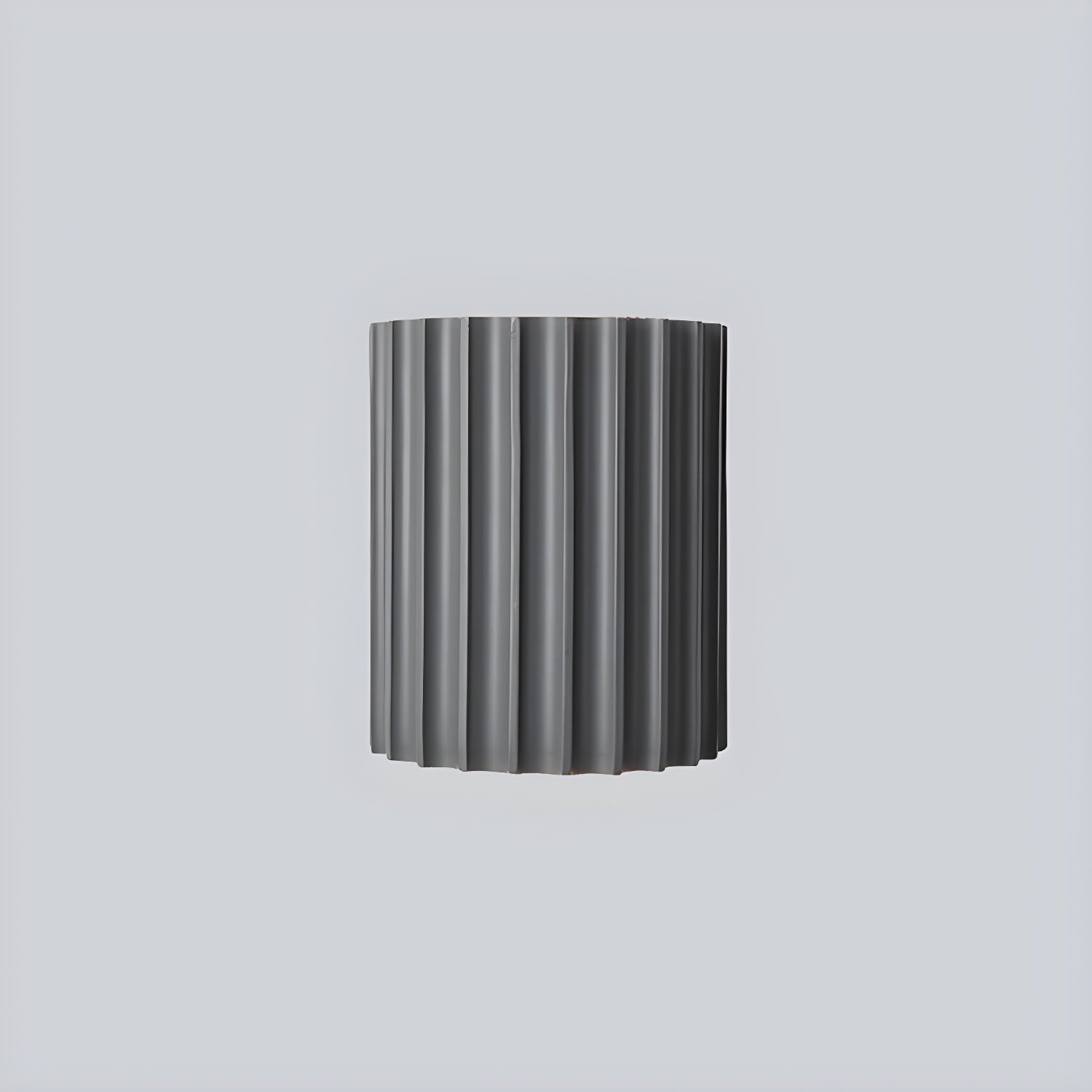 Resin Ribbed Wall Lamp | Matte Black Finish | 14cm Diameter